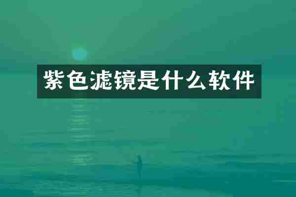 紫色滤镜是什么软件