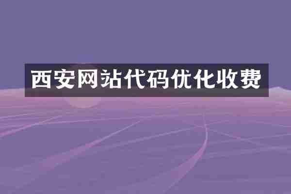 西安网站代码优化收费