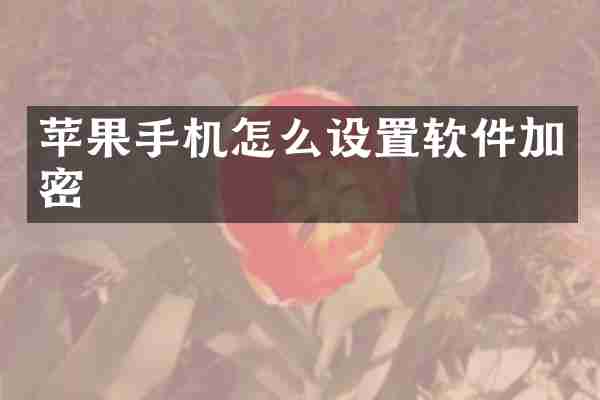 苹果手机怎么设置软件加密