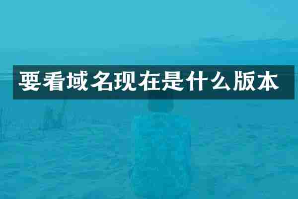 要看域名现在是什么版本