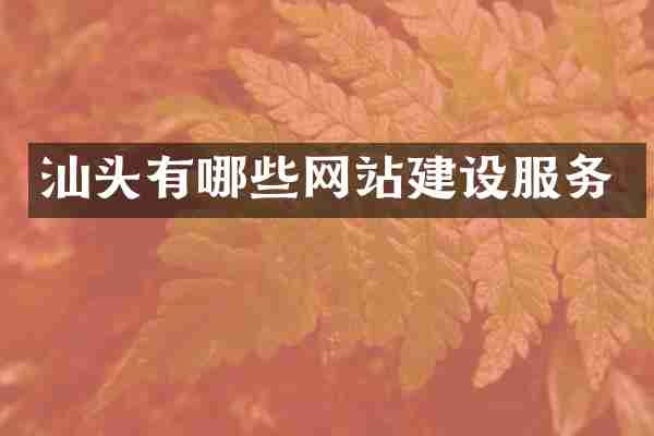 汕头有哪些网站建设服务