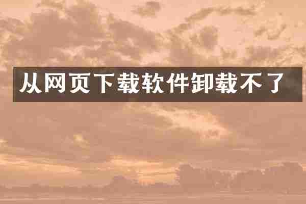 从网页下载软件卸载不了