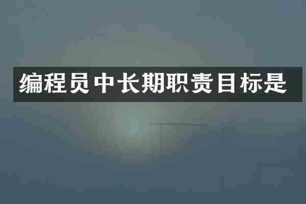 编程员中长期职责目标是