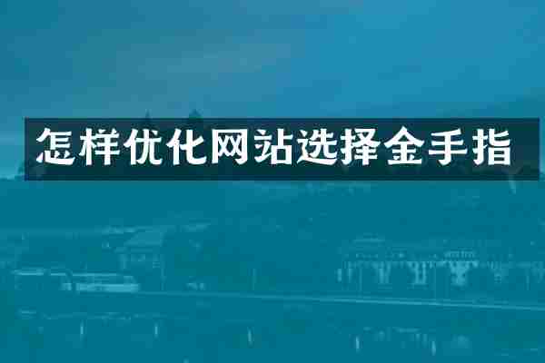 怎样优化网站选择金手指
