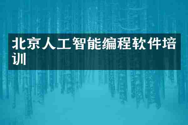 北京人工智能编程软件培训