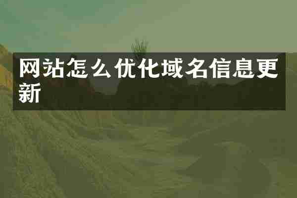 网站怎么优化域名信息更新