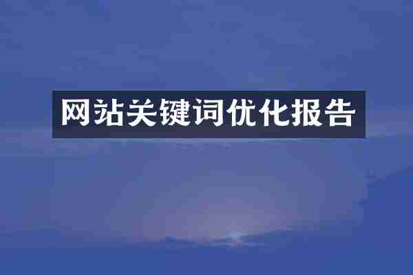 网站关键词优化报告