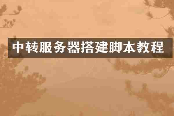 中转服务器搭建脚本教程