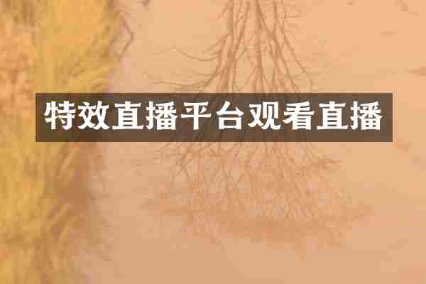 特效直播平台观看直播