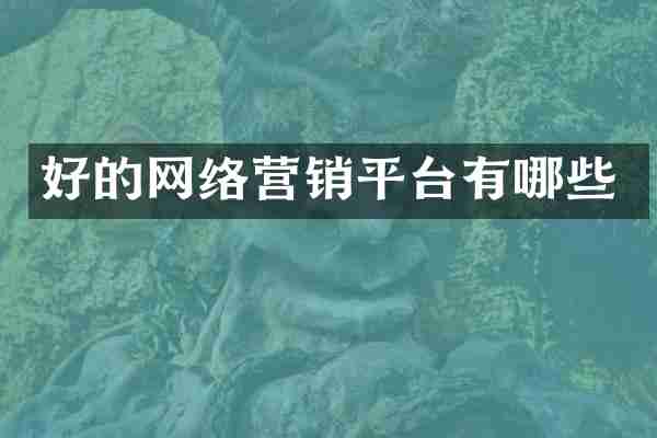 好的网络营销平台有哪些