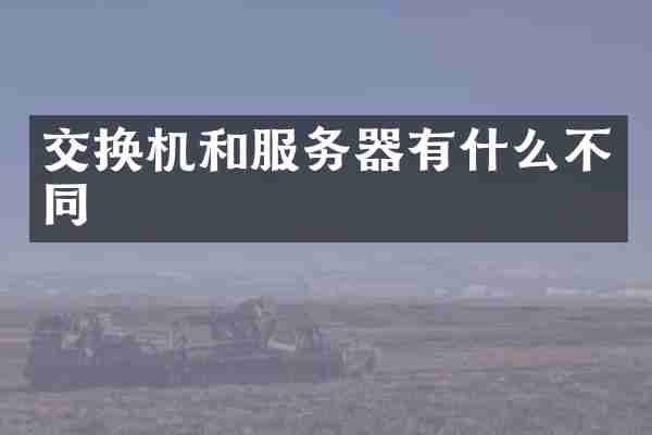 交换机和服务器有什么不同