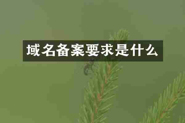 域名备案要求是什么