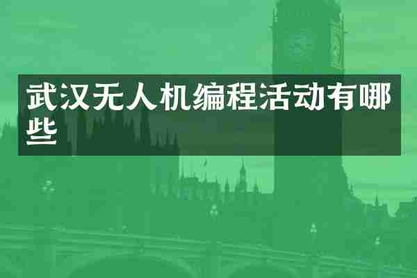武汉无人机编程活动有哪些