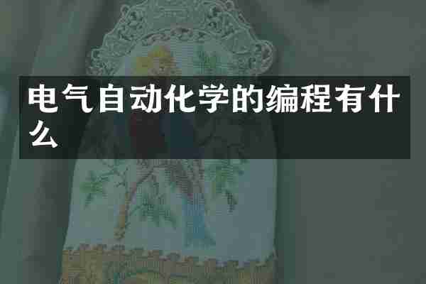 电气自动化学的编程有什么