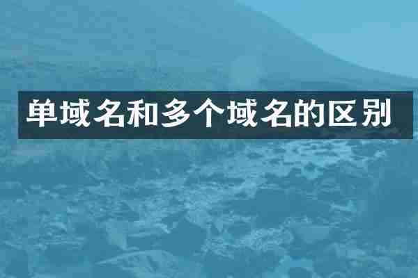 单域名和多个域名的区别