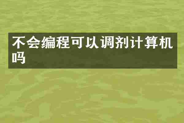不会编程可以调剂计算机吗