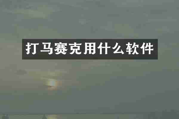 打马赛克用什么软件