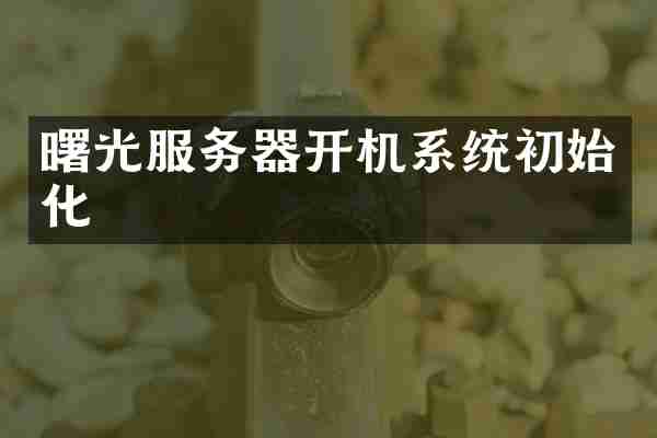 曙光服务器开机系统初始化