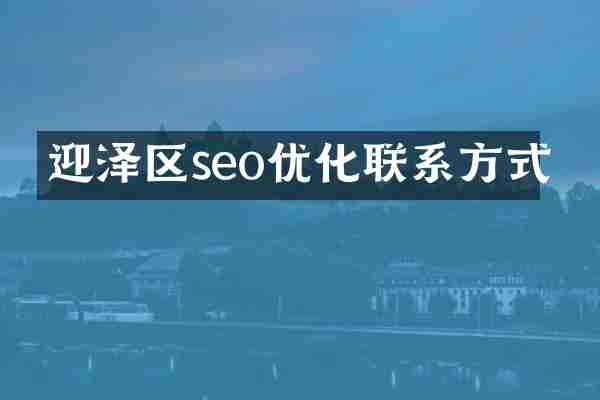 迎泽区seo优化联系方式