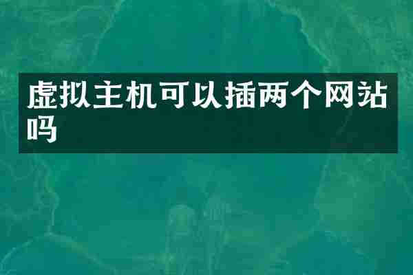 虚拟主机可以插两个网站吗