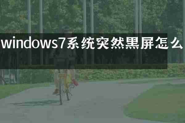windows7系统突然黑屏怎么办