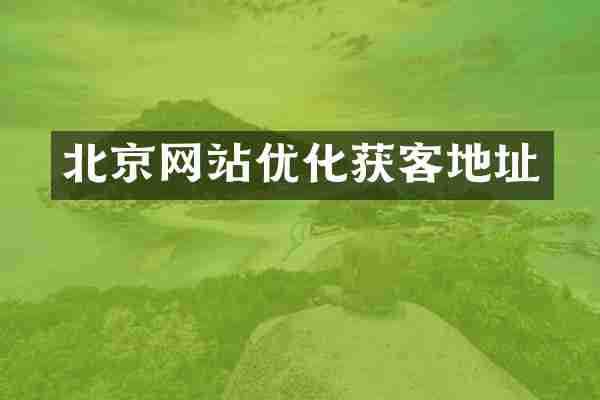 北京网站优化获客地址