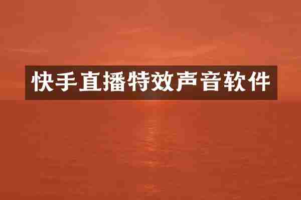 快手直播特效声音软件
