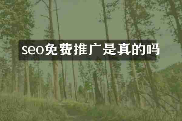 seo免费推广是真的吗
