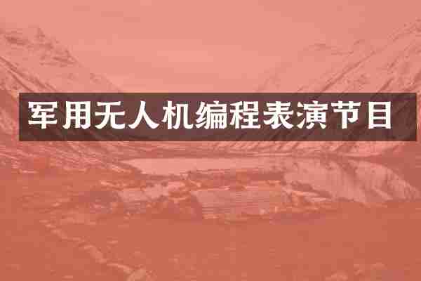 军用无人机编程表演节目