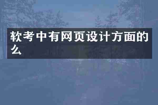 软考中有网页设计方面的么