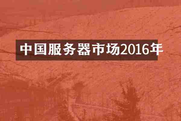 中国服务器市场2016年