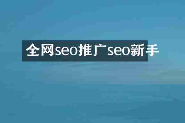 全网seo推广seo新手