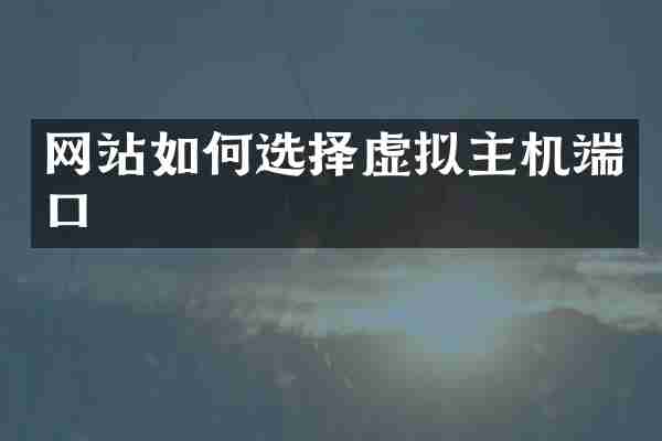 网站如何选择虚拟主机端口
