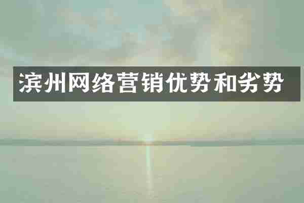 滨州网络营销优势和劣势
