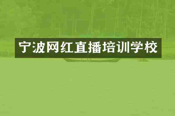 宁波网红直播培训学校