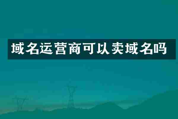 域名运营商可以卖域名吗