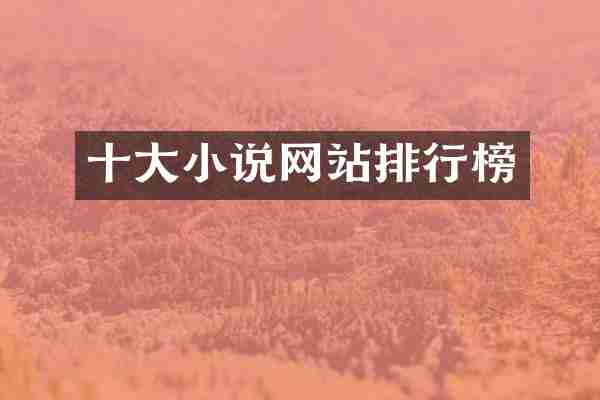 十大小说网站排行榜