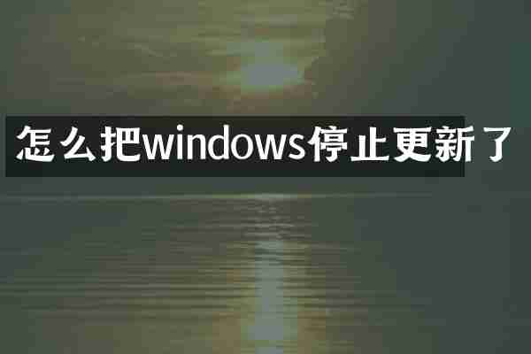 怎么把windows停止更新了