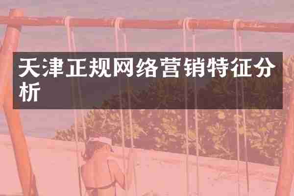 天津正规网络营销特征分析