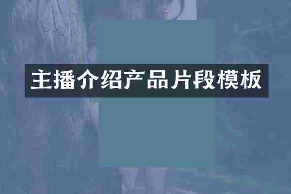 主播介绍产品片段模板