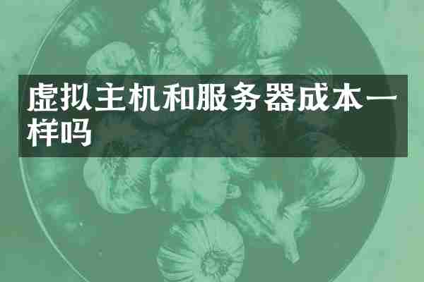 虚拟主机和服务器成本一样吗