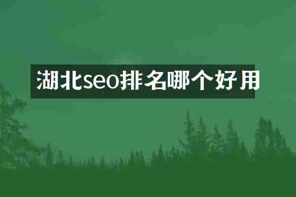湖北seo排名哪个好用