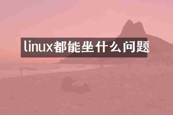 linux都能坐什么问题