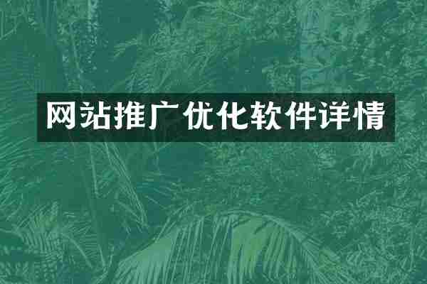网站推广优化软件详情