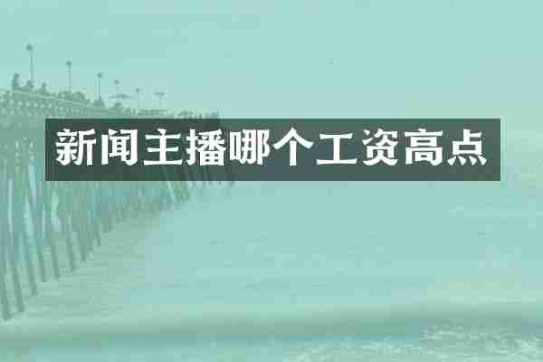 新闻主播哪个工资高点