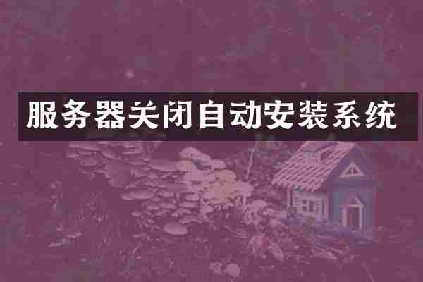服务器关闭自动安装系统