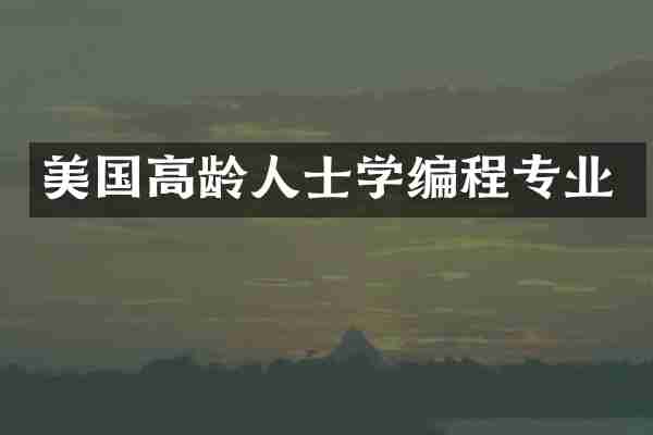 美国高龄人士学编程专业
