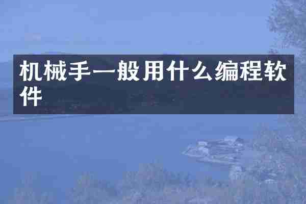 机械手一般用什么编程软件