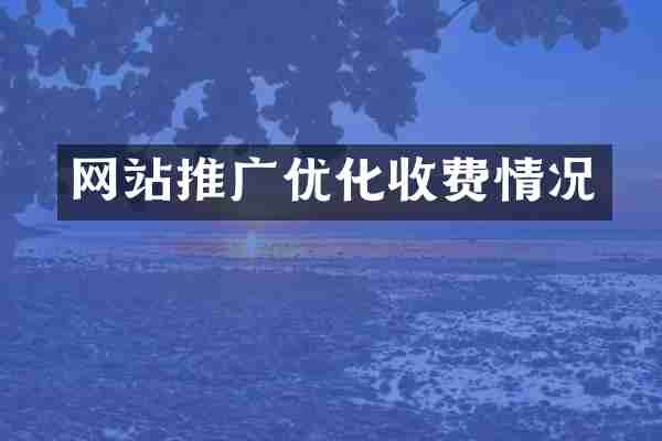 网站推广优化收费情况