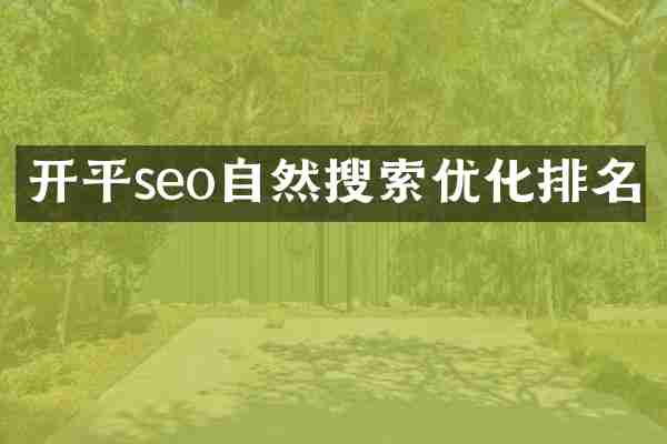 开平seo自然搜索优化排名